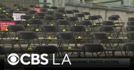 Empty chairs honor traffic victims in downtown Los Angeles