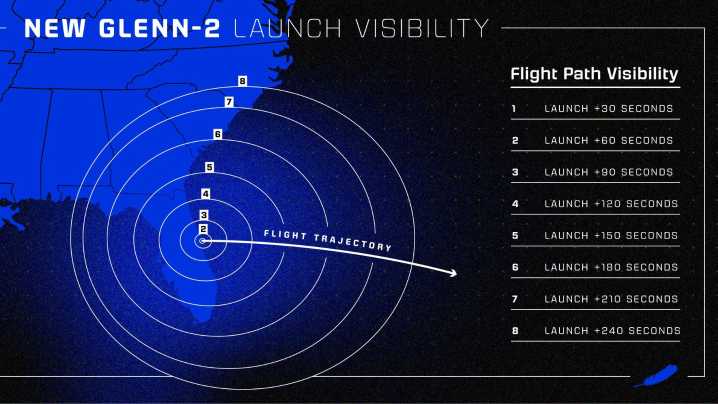 Can other states see Florida rocket launch? Blue Origin's visibility map
