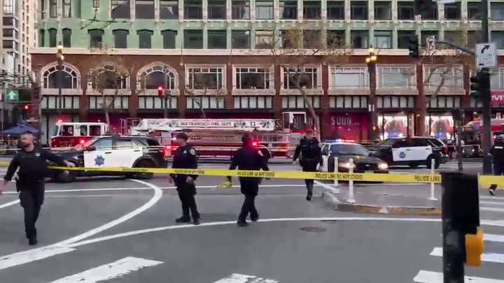 Person, dog shot in San Francisco’s Union Square