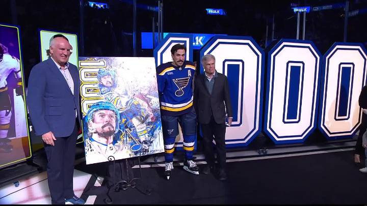Blues celebrate Faulk's 1,000th NHL game with shirts, jerseys