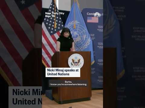 Nicki Minaj speaks at United Nations