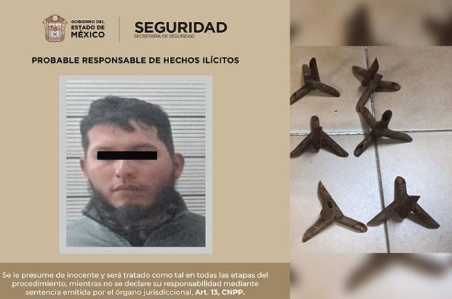 Detienen en Sur Edoméx a halcón del CJNG; le aseguran poncha llantas