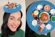 Katy Perry wears full Thanksgiving meal on her beret