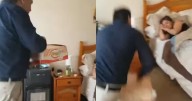 Hombre intenta sorprender a su esposa en su cumpleaños con un detalle en la cama, pero termina en el suelo y se hace viral