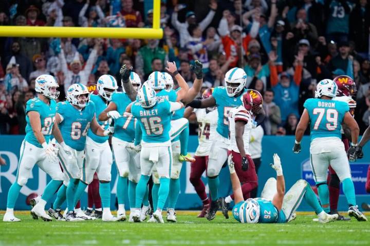 Jones celebrates in Cristiano Ronaldo style as Dolphins beat Commanders 16