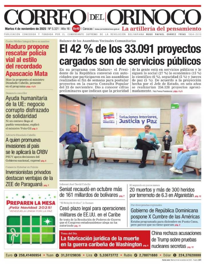 Edición Impresa Correo del Orinoco N° 5.321
