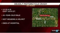 Deadly motorcycle crash: Police say a man died early Saturday morning in east