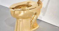 A solid gold toilet going up for auction with a $10 million starting price