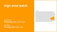 High wind watch affecting Southeast Pa. Wednesday and Thursday