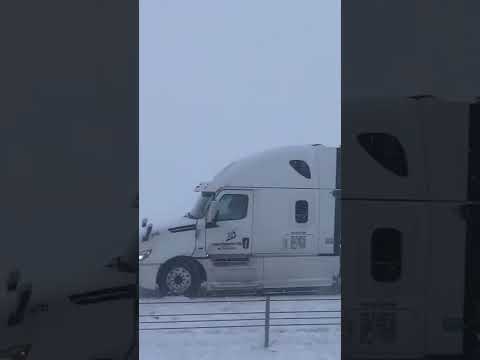 Jackknifed Semis Wreak Havoc on Minnesota Interstate as High Winds Stall Cleanup #shorts