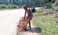 Kadaba: Despite disability, man single-handedly repairs road near his home