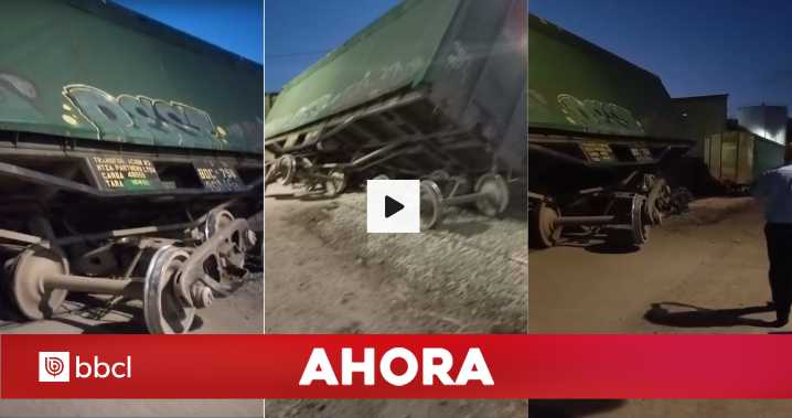 VIDEOS | Tren de carga descarrila y termina con vagones semivolcados en Talcahuano