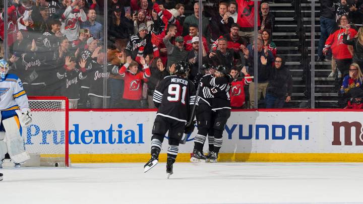 Nemec scores in OT, Devils edge Blues to extend opening home point streak to 10