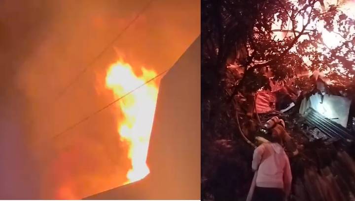 ¡Las llamas se ven desde lejos! Voraz incendio estructural en Manrique Las Granjas