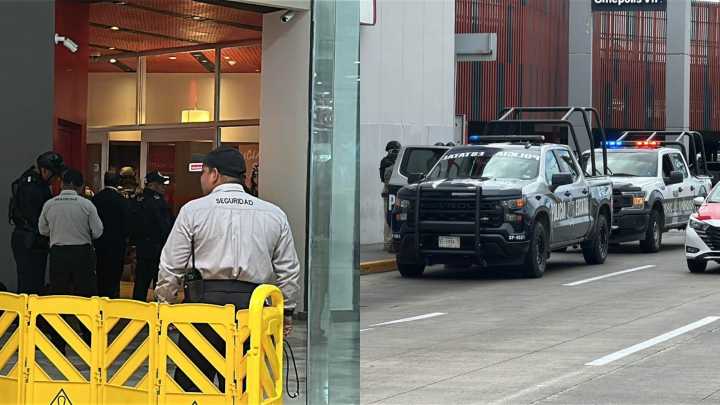 Reportan Fuerte Movilización Policíaca en Sucursal Bancaria en Plaza Comercial de Boca del Río