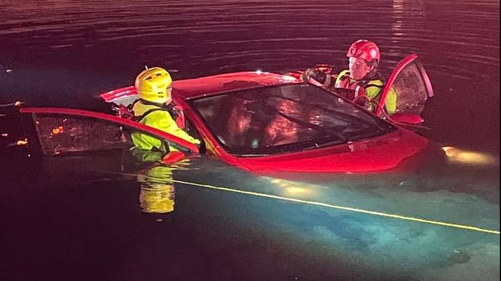 2 people rescued after car crashes into pond in Greenfield