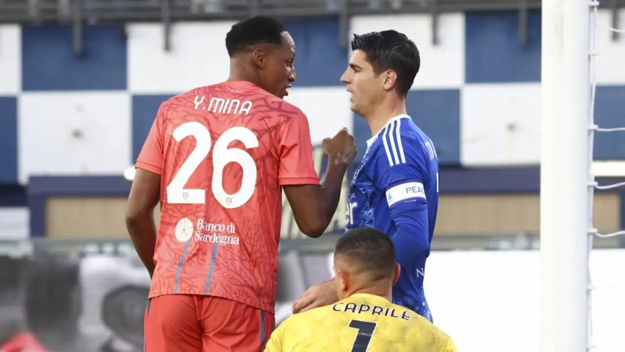 Yerry Mina y el candente duelo con Álvaro Morata; "es fuerte, pero yo juego dando todo"