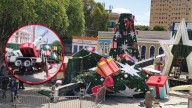 Empleado muere aplastado por árbol navideño gigante; 'Santa Claus' saltó para salvar su vida