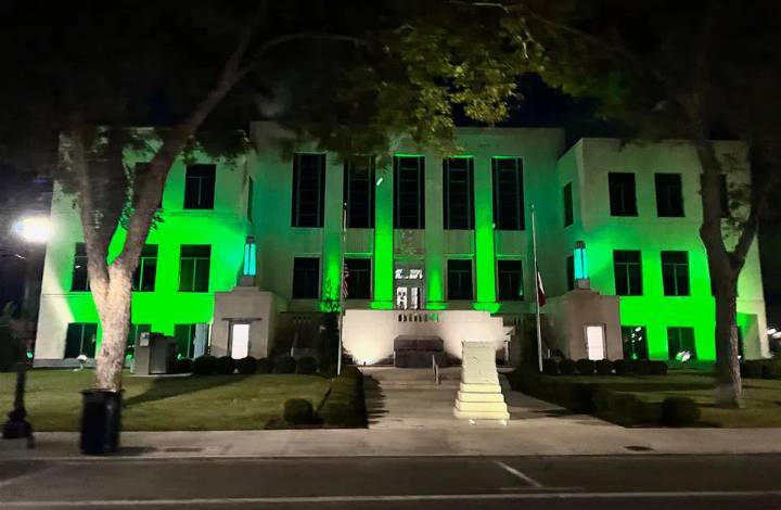 Guadalupe County facilities shine Green in honor of veterans