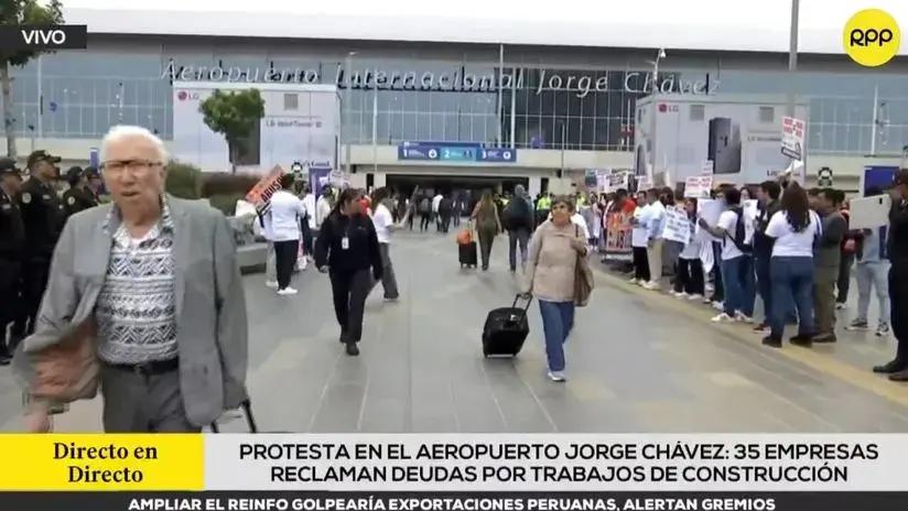 Protesta en el Aeropuerto Jorge Chávez: 35 empresas reclaman deudas por trabajos de construcción