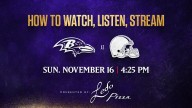 How to Watch, Listen, Live Stream Ravens vs. Browns, Week 11