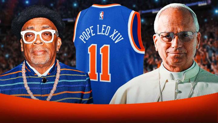Spike Lee gifts Pope Leo XIV a custom Knicks jersey