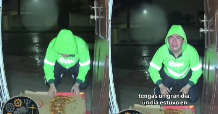 Repartidor de Rappi tira la comida de los clientes frente a su puerta, pero su reacción termina conmoviendo
