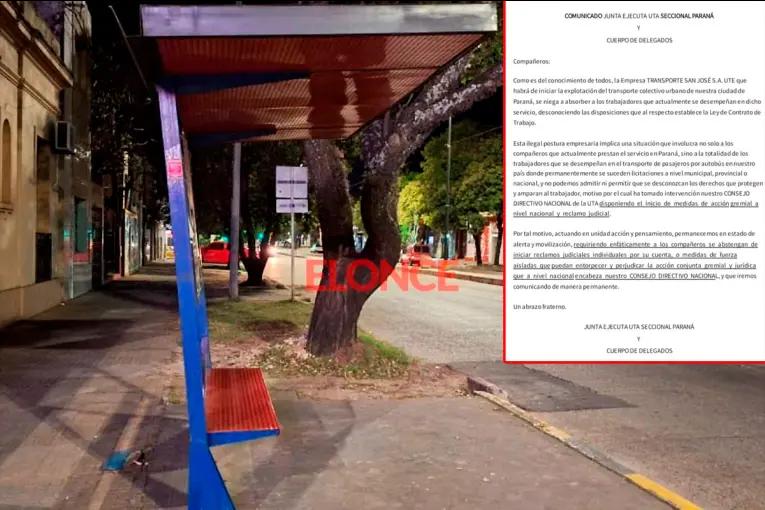 UTA Paraná instó a trabajadores a no realizar “medidas aisladas” mientras sigue el reclamo judicial