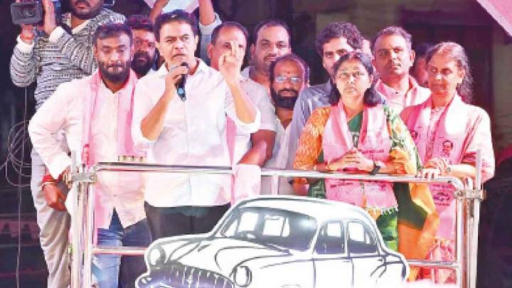 KTR urges Jubilee Hills voters: Choose ‘car’ over ‘bulldozer’
