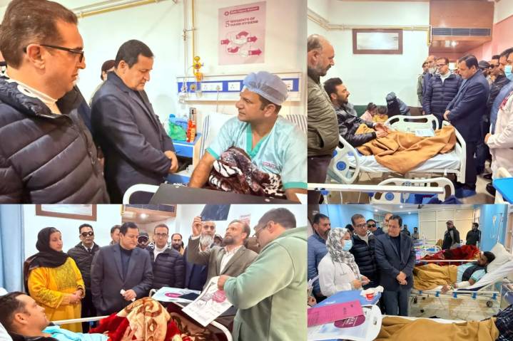 Javid Dar visits injured persons of Nowgam Police Station Blast, assures full assistance