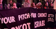 Protestan contra Israel y la UEFA en la presentación de la Euro 2028 en Londres