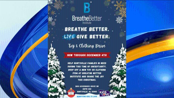 Breathe Better Institute hosting toy, clothing drive for those in need