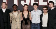 Millie Bobby Brown Wears Sequined Net Dress to ‘Stranger Things’ Fysee Event | Caleb McLaughlin, Finn Wolfhard, Gaten Matarazzo, Jamie Campbell Bower, Matt Duffer, Millie Bobby Brown, Noah Schnapp, Ro