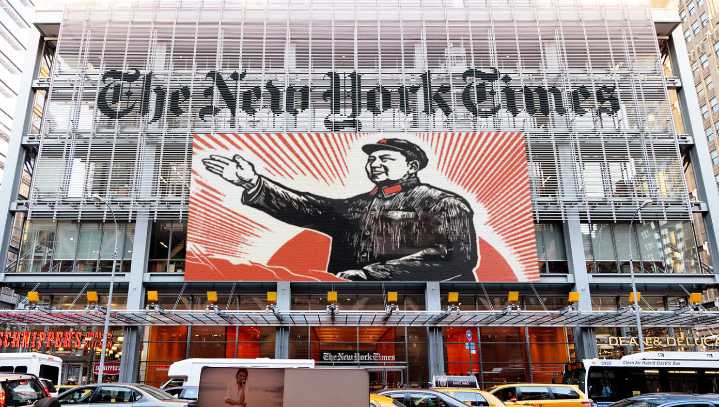 New York Times Unfurls Giant Banner Honoring Chairman Mao