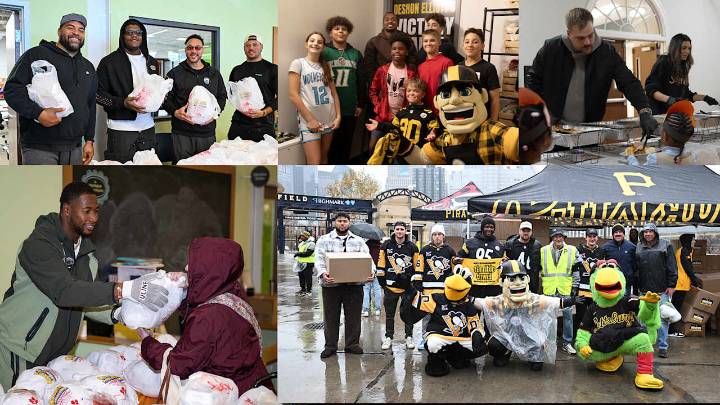 Sharing their blessings at Thanksgiving