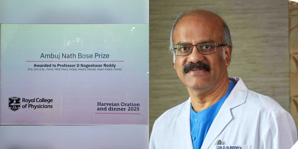 Hyderabad’s Dr D Nageshwar Reddy conferred prestigious Ambuj Nath Bose prize by Royal College of Physicians