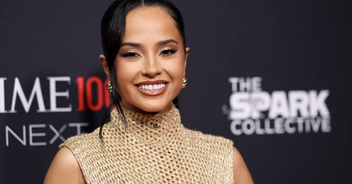 Becky G Showcases Toned Abs in Sheer Bra