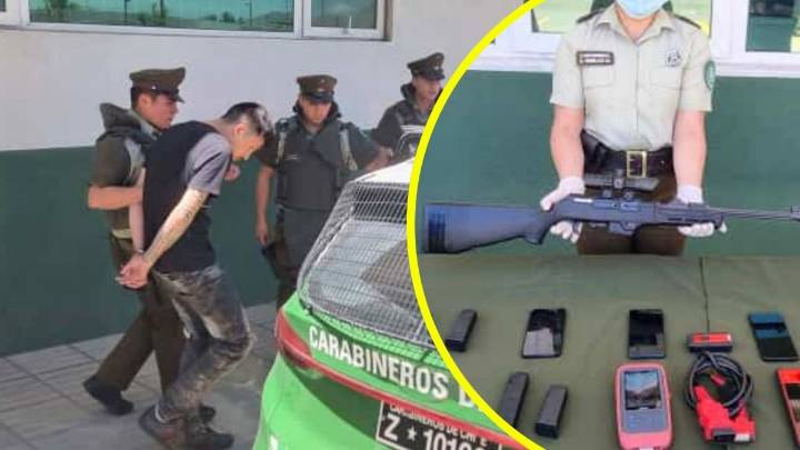 Cae banda dedicada al robo de vehículos en Puente Alto: Tenían un rifle con mira telescópica y dispositivos para clonar llaves