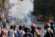 Security personnel use batons, tear gas to disperse protesters near Sheikh Mujibur Rahman’s house