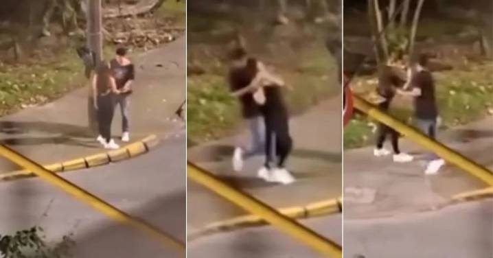 Motociclistas salvan a una mujer de ser asfixiada por su agresor en Envigado