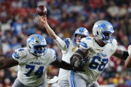 Detroit’s OL finds its footing through bumps and bruises in blowout win