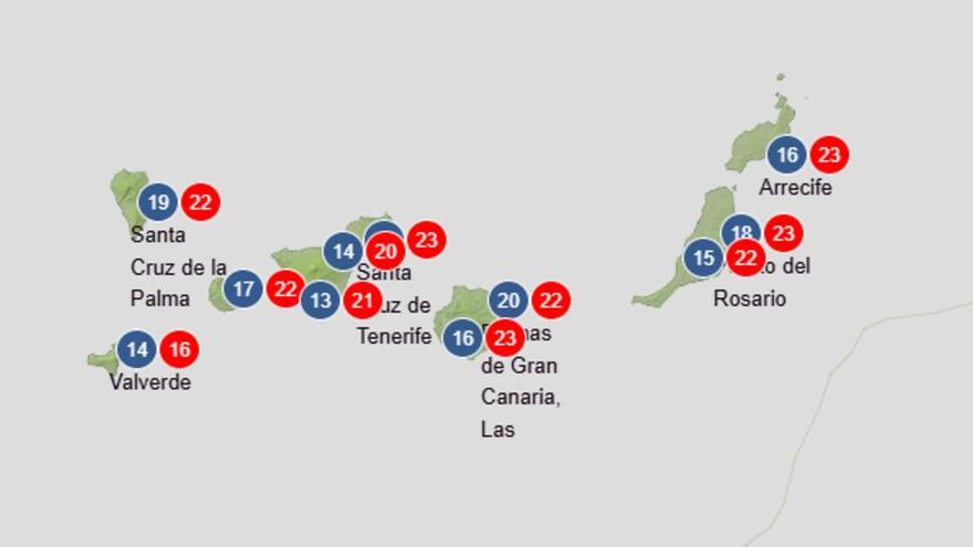 La Aemet prevé un domingo de tiempo variable en Canarias: nubes, lluvia y calima