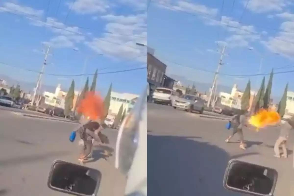 La épica batalla en un crucero: ¡se lanzan fuego! Y el video se hace viral