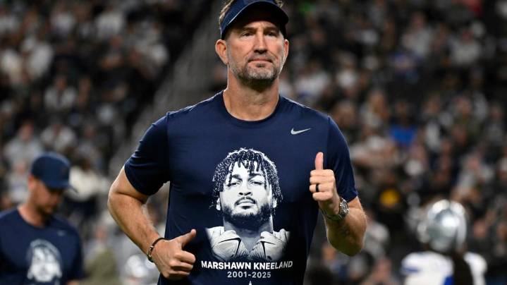 'We made him proud': Watch Cowboys coach Brian Schottenheimer's emotional tribute to Marshawn Kneeland
