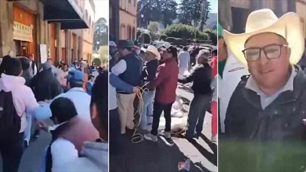 Video: Amarran a cinco funcionarios de El Oro en Edomex