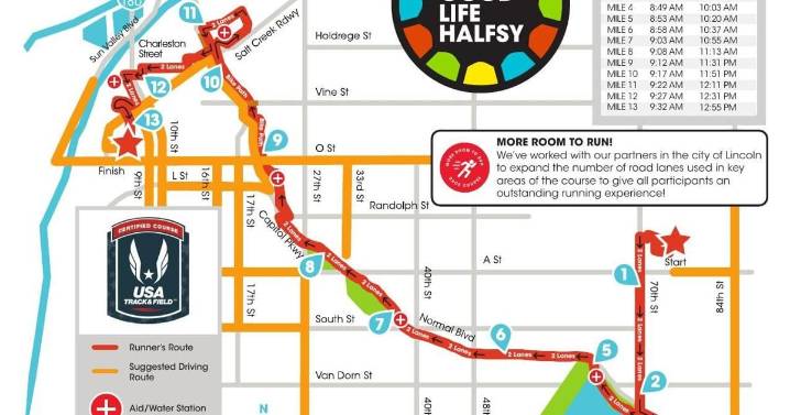 Sunday's Good Life Halfsy half-marathon will detour Lincoln traffic. See the map here.