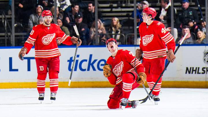 Raymond breaks tie late in 3rd, Red Wings edge Rangers
