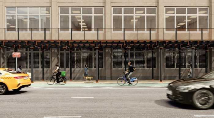 Shed happens: City reveals six modern sidewalk scaffolding designs to replace old green scheds
