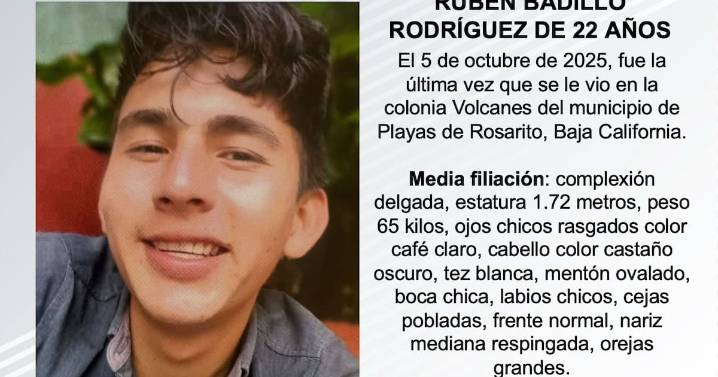 Se busca a Rubén Badillo Rodríguez de 22 años de edad