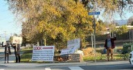 Protesters pushing back against Penticton plan for 50 tiny homes at dog park site